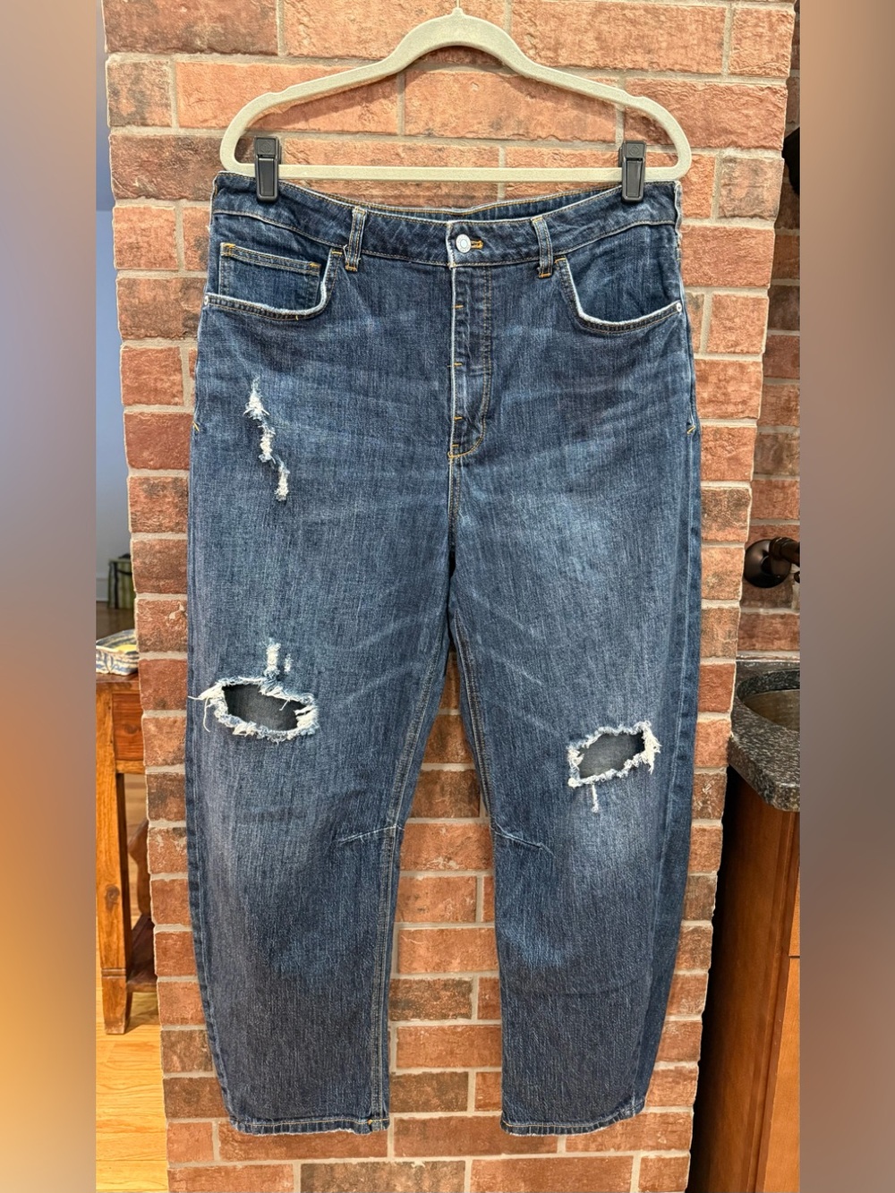 Pilcro The Bow Boyfriend Distressed Jeans